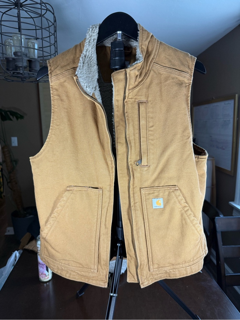 Carhartt Tan Sherpa-Lined Duck Vest - Picture 2 of 7